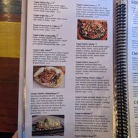 Vegan menu page at Nacho Daddy - Summerlin in Las Vegas