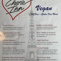 Vegan menu April 2019 at Cherie Inn in Grand Rapids
