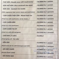 Menú page 1 at Sala in Phan Rang