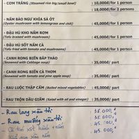 Menú page 2 at Sala in Phan Rang