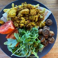 Scrambled tofu wrap (deconstructed ) at Onda Food House in Aireys Inlet