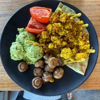 Scrambled tofu wrap with avocado instead of lettuce as requested  at Onda Food House in Aireys Inlet