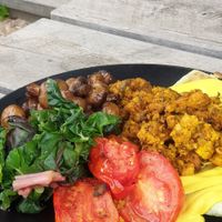 Amazing scrambled tofu - open wrap at Onda Food House in Aireys Inlet