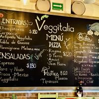 Menu  at Veggitalia in Puerto Vallarta