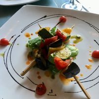 Vegetable skewers  at Veggitalia in Puerto Vallarta