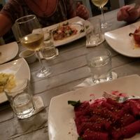 Clockwise from top : manicotti, lasagna, chef special and zucchini cream tagelitelle at Veggitalia in Puerto Vallarta