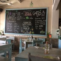 drink menu board at Veggitalia in Puerto Vallarta