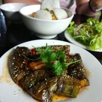 aubergine with garlic at Ngu Ha Garden Vegetarian Restaurant in Hue