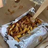 sweet chipotle sauce on chips   at Go Burrito in Lancaster