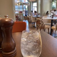 Ginger and rhubarb tonic at Plants by Deliciously Ella in London