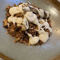 Pear crumble  at Plants by Deliciously Ella in London