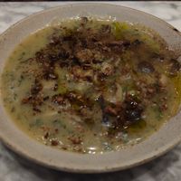 Porcini mushroom, smoked dill and potato soup at Plants by Deliciously Ella in London