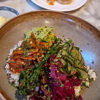 Rainbow salad (beetroot, cucumber, broccoli, avocado) at Plants by Deliciously Ella in London