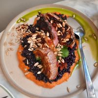 Aubergine dish, absolutely delicious! at Plants by Deliciously Ella in London