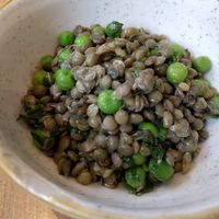 Lentils and peas side dish at Plants by Deliciously Ella in London
