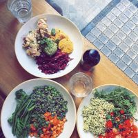 Whole Foods 🌈 all vegan and delicious  at Plants by Deliciously Ella in London