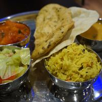 Medium Thali + Naan at HealthyWealthy in North London