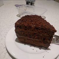Chocolate cake at HealthyWealthy in North London