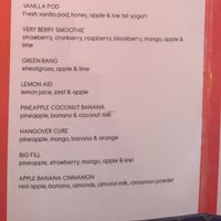 juice menu 2 at GiGi's in Simpson Bay