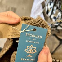 Well made clothing from India   at Santosa Wellness Centre Cafe in Edinburgh