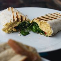 Hummus wrap at Santosa Wellness Centre Cafe in Edinburgh