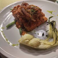 Tempeh dish at La Tecia Vegana in Venice