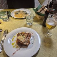 Ravioli and lasagne at La Tecia Vegana in Venice