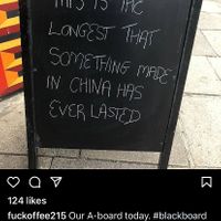 Racist sign  at Fuckoffee in South East London
