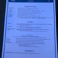 Menu at The Arbor in Vancouver
