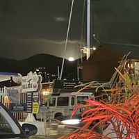 The view on a lovely evening with a full moon at Beirut SXM  in Simpson Bay