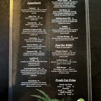 Dinner menu  at The Lemon Tree in St Catharines