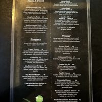 Dinner menu  at The Lemon Tree in St Catharines