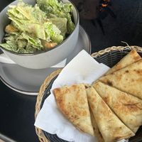 Salad with garlic naan   at The Lemon Tree in St Catharines