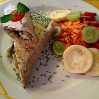 burritos de huitlacoche  at Paraíso Vegano in Mexico City