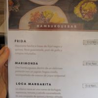 Menu at Mestizo Vegano in Bogota