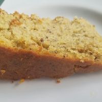 Maracuja Chia cake at Mestizo Vegano in Bogota