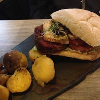 Burger at Mestizo Vegano in Bogota