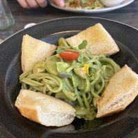 Pesto pasta  at Mestizo Vegano in Bogota
