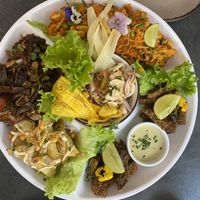Peruvian sample platter for 2  at Mestizo Vegano in Bogota