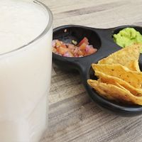 Drinks were delicious and they gave us some chips while we were waiting for our food to come. at Mestizo Vegano in Bogota