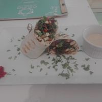Vegan shawarma wrap with tahina at Osana Wholefood Restaurant in Cairo