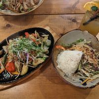 vegetables with rice and salad at QB Vegan in Berlin