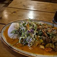 Red curry with crispy duck #Veganuary at QB Vegan in Berlin