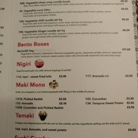 Vegan menu page 2 at Nippon Kitchen in Glasgow