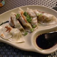 Vegetable gyoza with dipping sauce.  at Nippon Kitchen in Glasgow