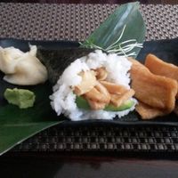 Inari nigiri, inari, avocado and sweet potato sushi at Nippon Kitchen in Glasgow