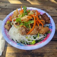 Kabob noodle bowl at Emmy's Vege House in Bainbridge Island