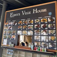 The menu   at Emmy's Vege House in Bainbridge Island