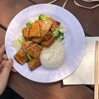 Sautéed tofu, veg, and rice   at Emmy's Vege House in Bainbridge Island