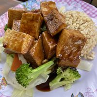 Golden tofu   at Emmy's Vege House in Bainbridge Island